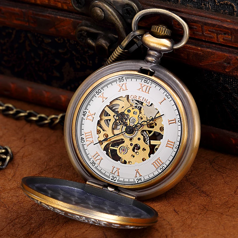 Старый дизайн Механические карманные часы кулон брелок цепь Reloj для мужчин
