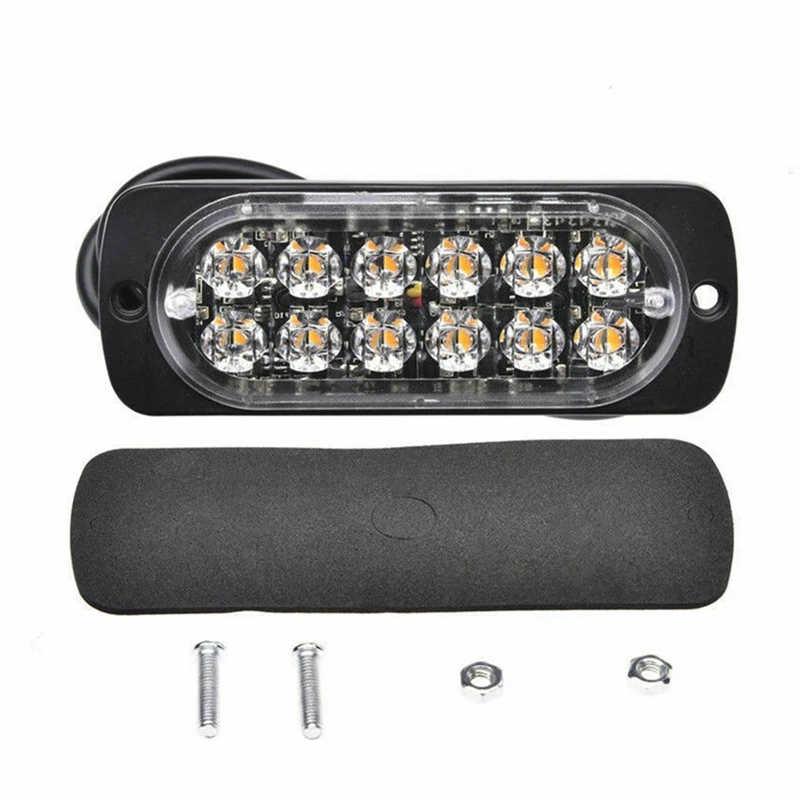 

10Pc Yellow Car 12 Led Emergency Warning Flash Strobe Light Kit Bar Truck