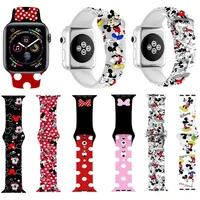 disney cute mickey minnie watch strap for apple iwatch band 4 5 6 silicone wristband bracelet replacement for iwatch 1 2 3 strap