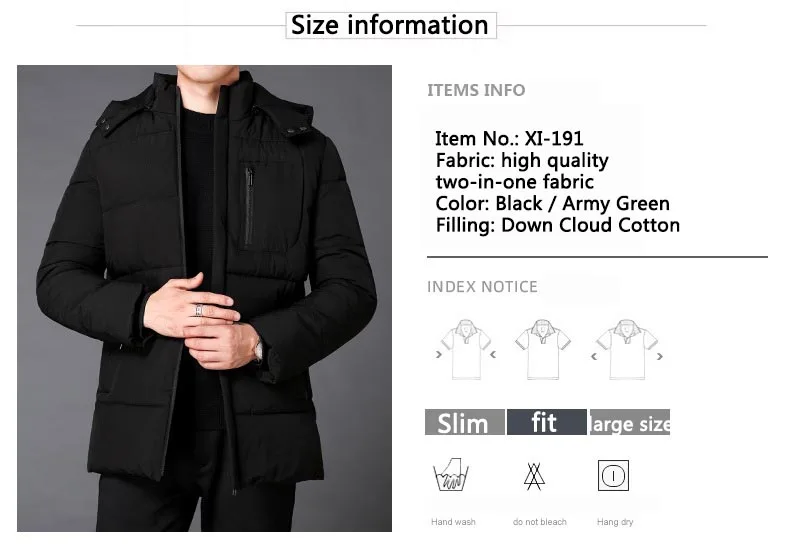 New Men's Winter Down Jacket High Quality Thick Winter Middle-Aged Warm Long Coat Cotton Clothes Men Parkas