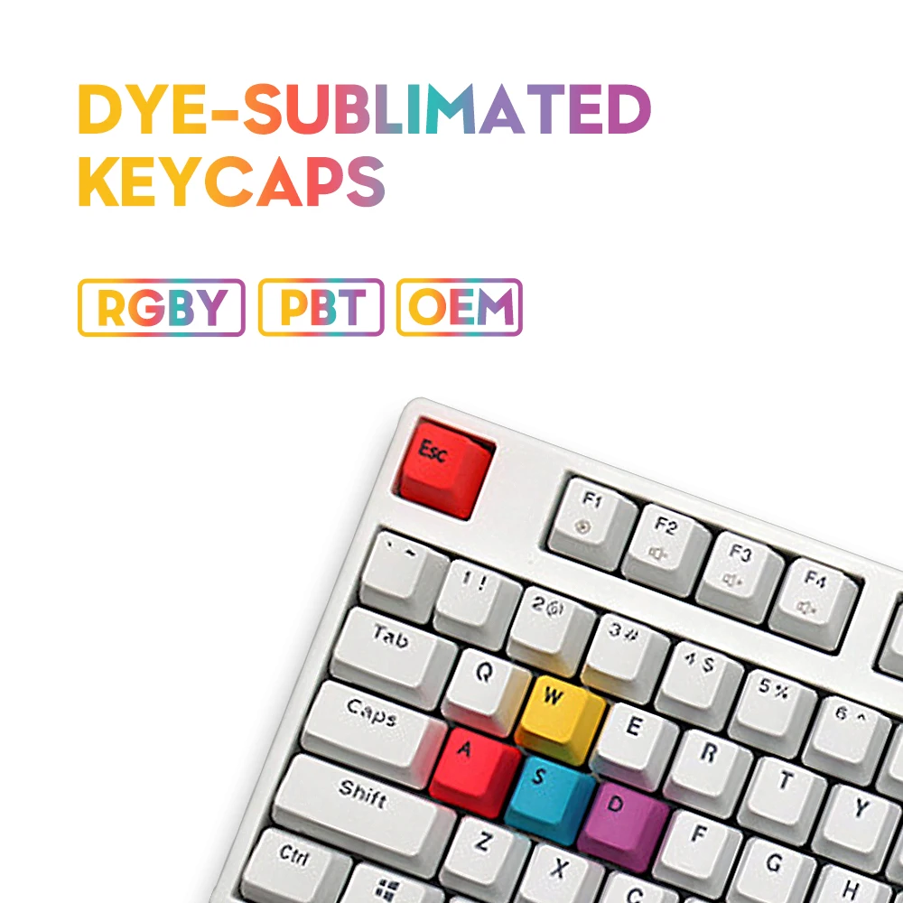Механическая клавиатура PBT Keycaps OEM Profile RGBY 9 клавиш для Cherry GK61 Anne Pro 2 SK61 PC Gamer - купить