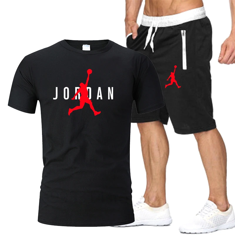 

Funny Jordan23 Brand Men T shirt+Beach Shorts Sets 2021 Summer Jogging Pants T-shirt Sportswear streetwear Harajuku Tops Tshirt