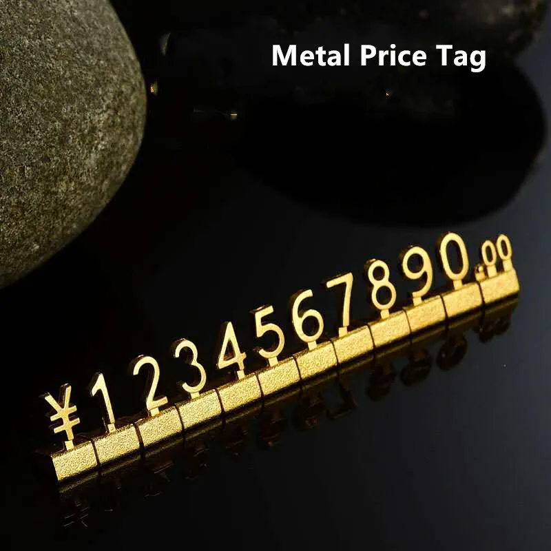 10 lines Price Tag Same Adjustable Number  Counter Stand Tag Label for Jewelry Phone Retail Shop Combined Numberal Cube Sign