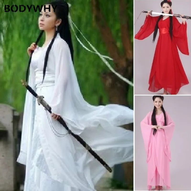 Fairy Costume Dance Stage Hanfu Clothing Chinese Traditional Ancient Dress Women Kung Fu Cosplay Cloth Classic White Costume  - buy with discount