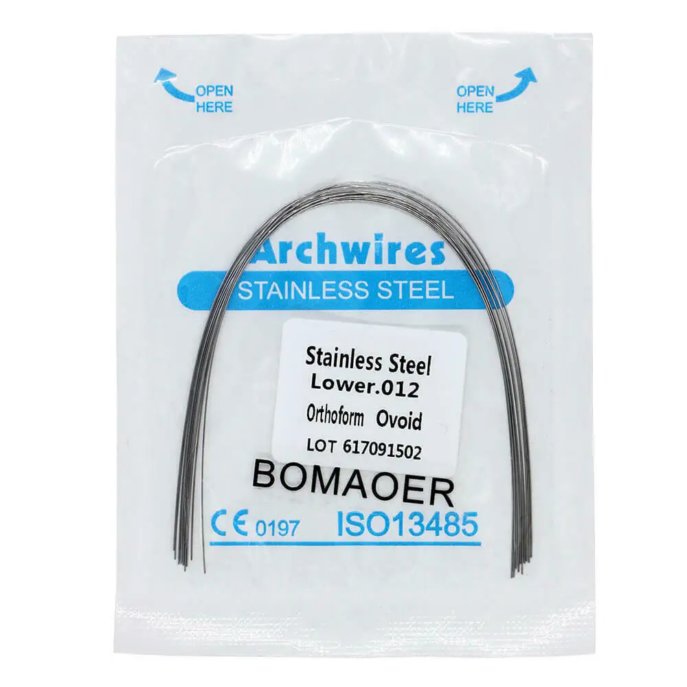 Зубная ортодонтическая проволока нержавеющая сталь круглая овальная форма 10 шт.
