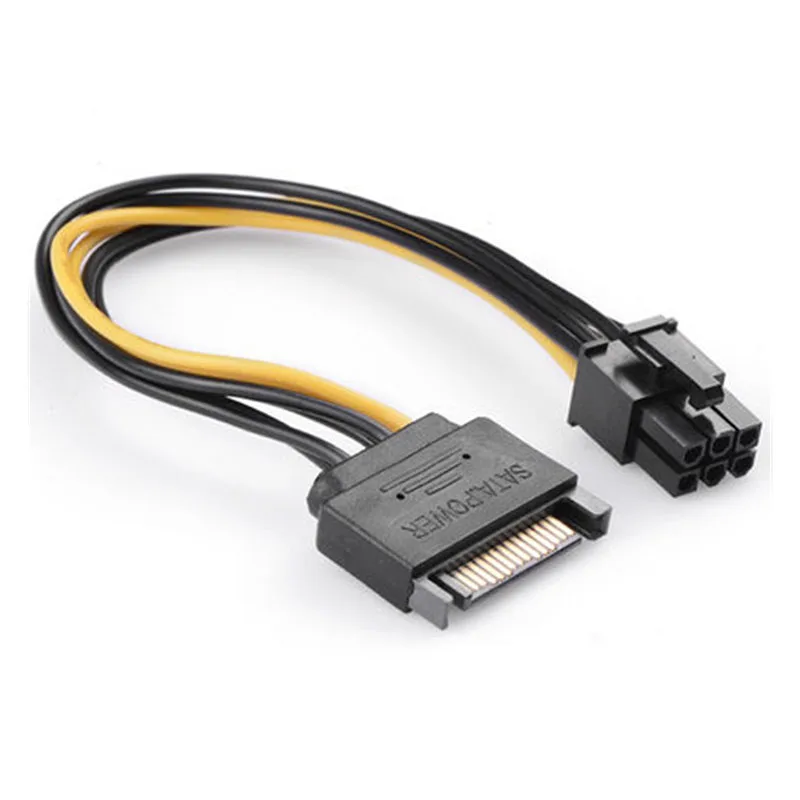 Черный 15 Pin SATA адаптер питания для 6 PCI Express Riser Card кабель | Электроника