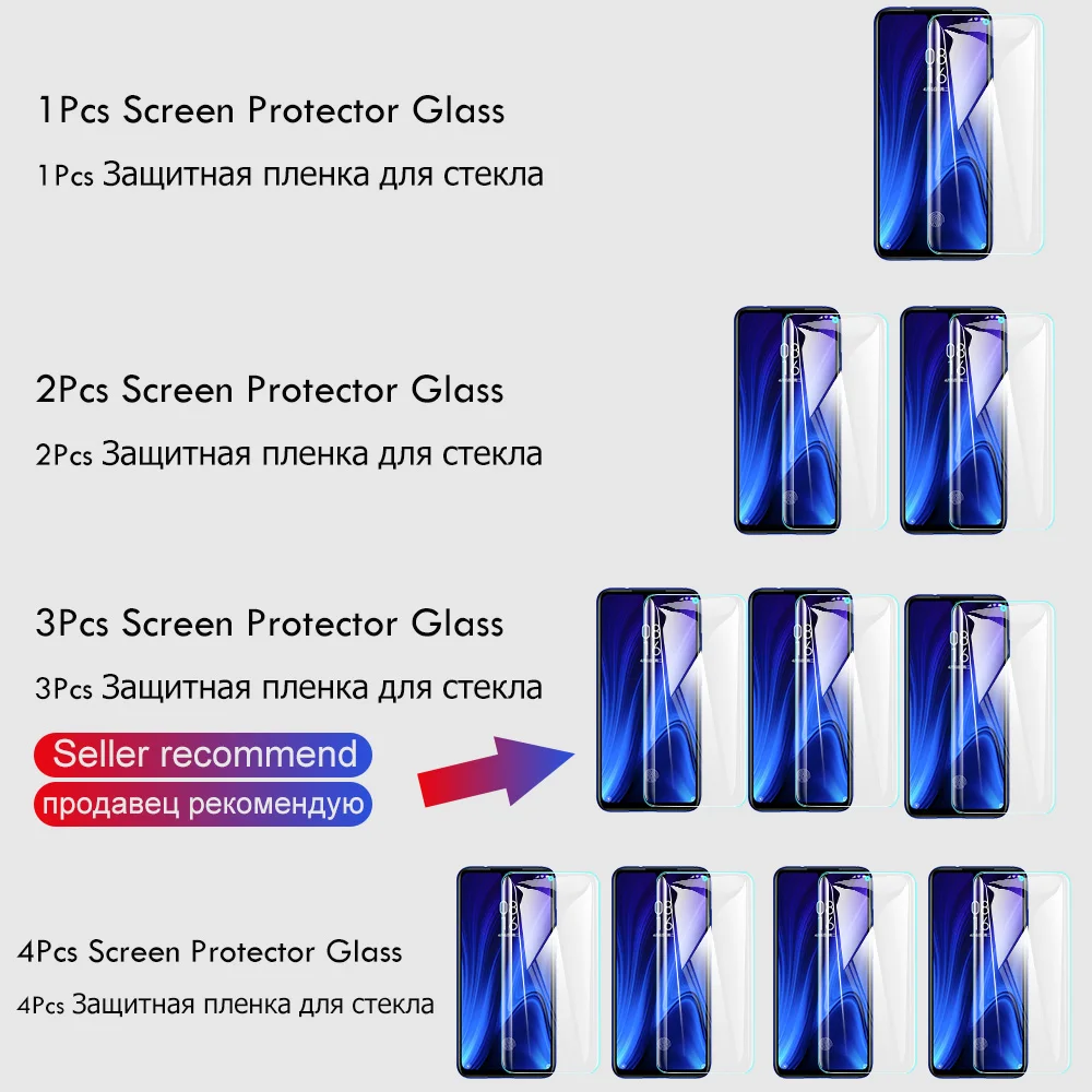 4 шт. закаленное стекло для huawei Honor 10i 20 Pro, Защитное стекло для экрана Honor 10 9 20 Lite 8S 8A 9X Honor 8X стекло
