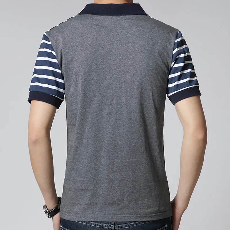Fashion Brand Polo Shirt Men's Striped Tee Tops Grade Summer Short Sleeve Slim Fit Cotton Boys Poloshirt Casual Clothing | Мужская
