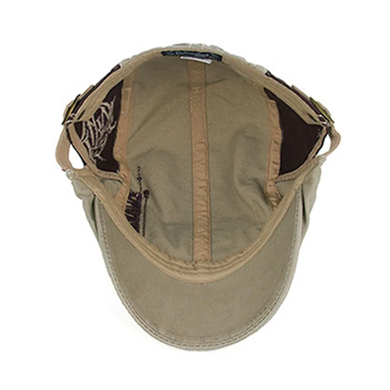 

SILOQIN High Quality Cotton Men Berets Spring Autumn Leisure Artist Retro Visor Adjustable Snapback Letter Embroidery Tongue Cap