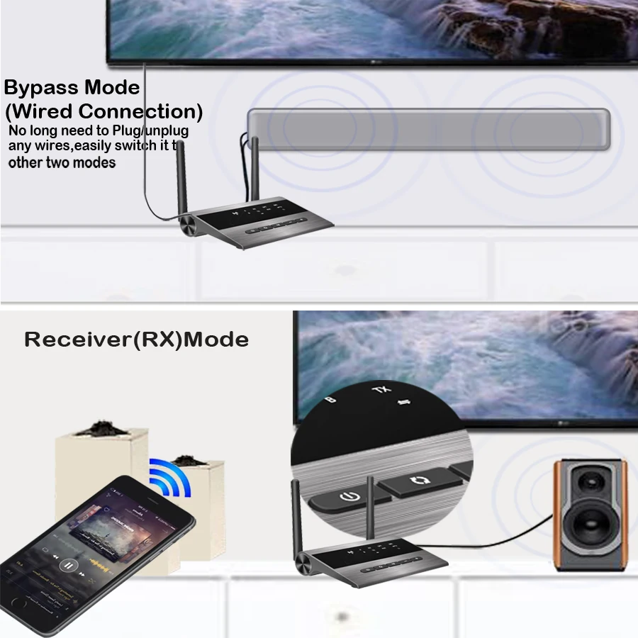 Bluetooth 5 0 аудио музыкальный передатчик 80 м приемник 3 мм AUX RCA беспроводной адаптер