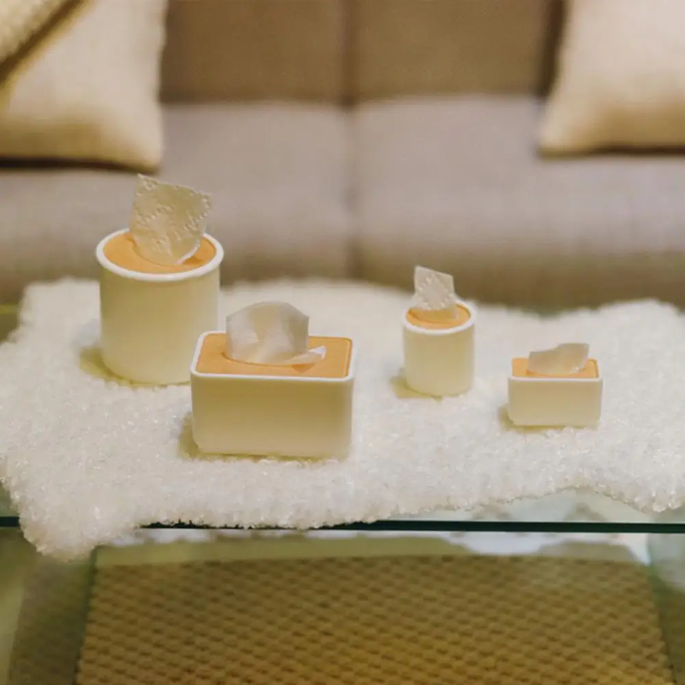 

Exquisite Delicate Dollhouse Paper Box Model Plastic Miniature Tissue Model Smooth Surface for Home Decor