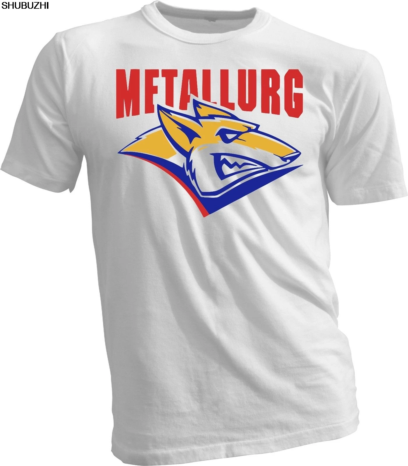 Футболка белая ручной работы с изображением Металлурга Магнитогорска KHL 2 летние