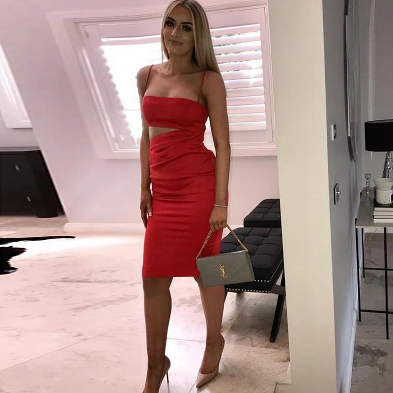 INDRESSME, новинка, сексуальное платье на бретельках, без рукавов, с квадратным вырезом, с открытой спиной, облегающее, для женщин, вечерние, Клубные, длиной до колена