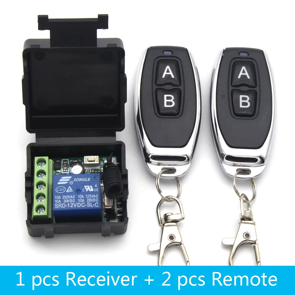 

Реле постоянного тока 12 В, 1 канал, беспроводной радиочастотный пульт дистанционного управления, передатчик, приемник, 433 МГц, обучающий пульт дистанционного управления