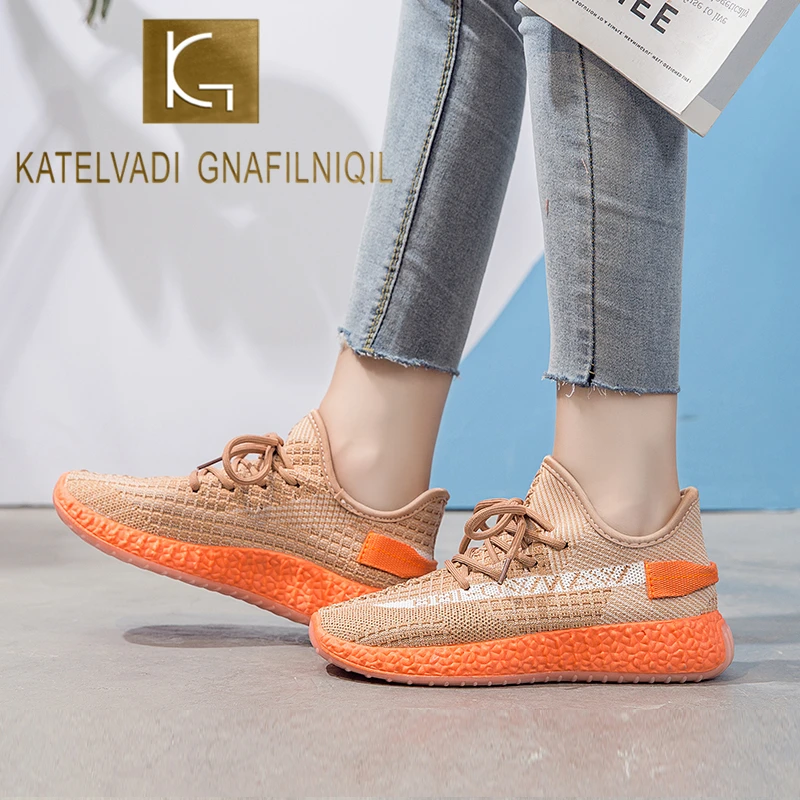 

KATELVADI Breathable Sneakers Students Footwear Casual Shoes Flats Women Mesh Sneakers SP002