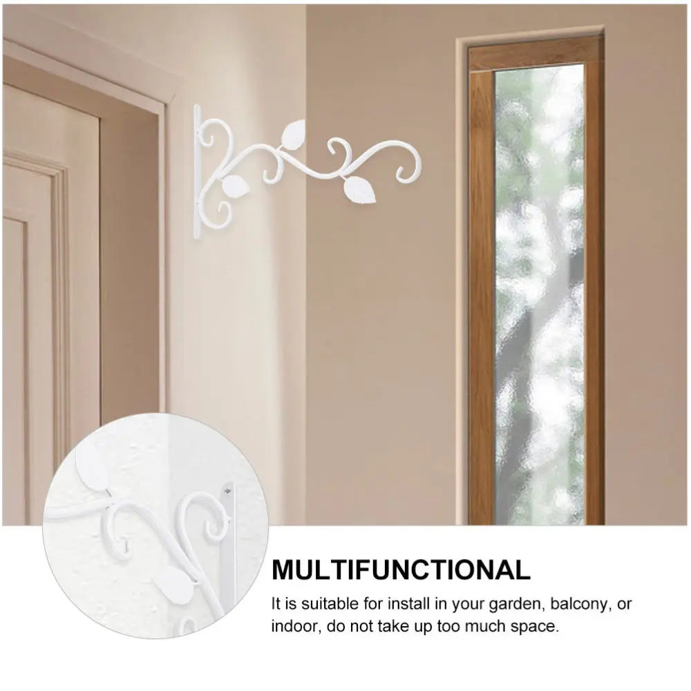 

2pcs Wall Hanging Flowerpot Hook Iron Flower Basket Hanger Modern Plant Hanger