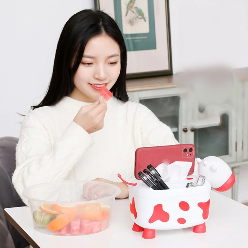 

Cute Dual Purpose Calf-shaped Tissue Box Toothpick Box for Living Room, Kitchen, Office Furniture ，Car Tissue Box X37F