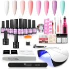 Pro маникюрный набор для полировки ногтей гель УФ-светодиодный светильник сверлильный станок! Полупостоянная Лаки Гель-лак для ногтей комплект Базовое покрытие для дизайна ногтей набор инструментов