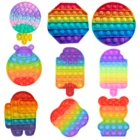 Система Push Pops, игрушка-антистресс для аутизма, клубника, Радуга