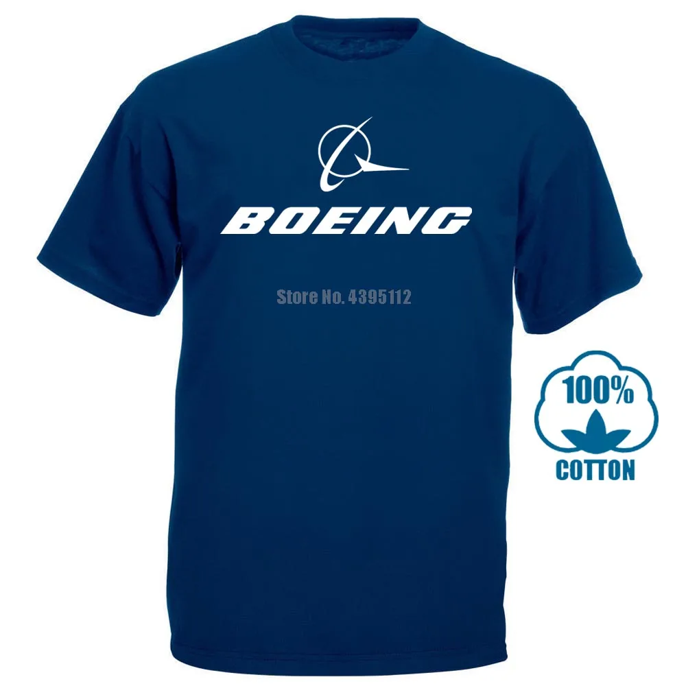Тёмно-синий Популярная футболка с логотипом Boeing 015280 - Цвет: Тёмно-синий