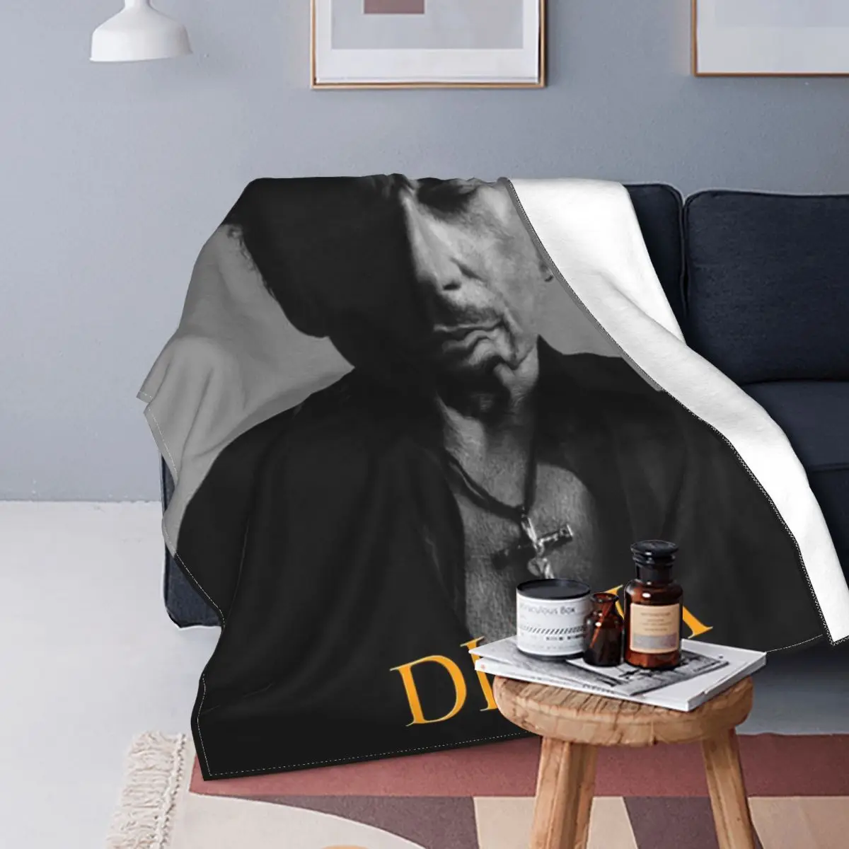 

Johnny Hallyday Blankets Fleece Decoration Singer Actor Breathable Soft Throw Blankets for Bedding Car Quilt