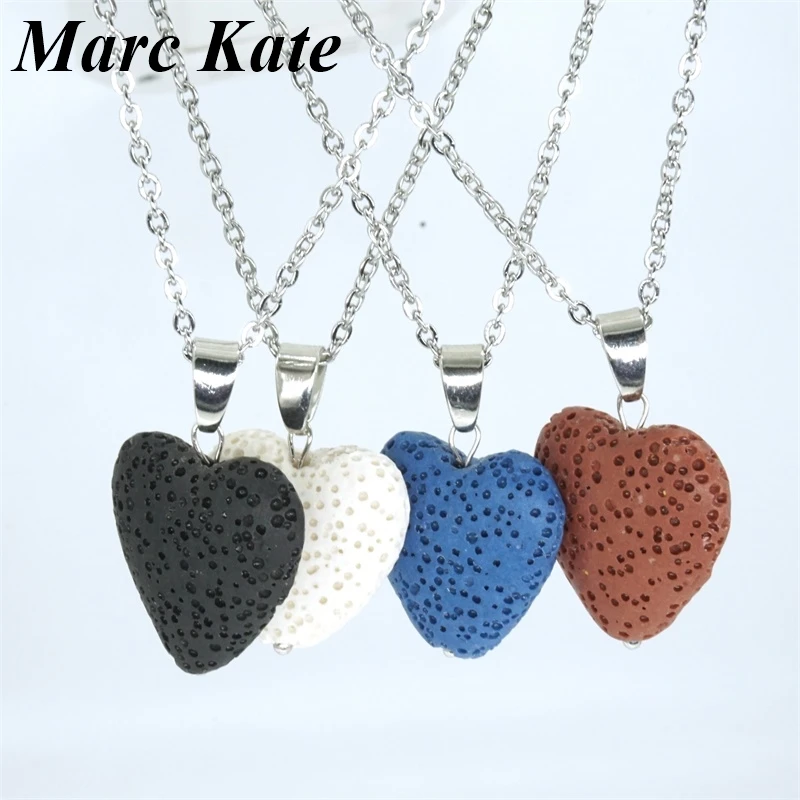 Цепочка Из Нержавеющей Стали подвеска в форме сердца лавы камня сделай сам