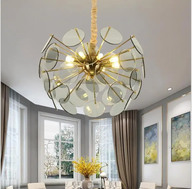 Современная стеклянная люстра для спальни кабинета ресторана художественная