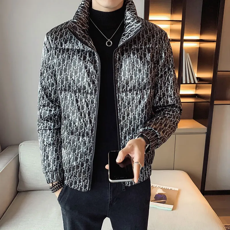 

Men's autumn winter down jacket 2021 men's fashion business casual British style thick warm hooded slim down jacket Brand coats