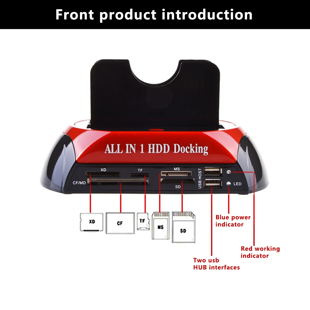 Док-станция для жесткого диска USB2.0 до 2 5 3 дюймов SATA IDE/SATA Двойные Слоты внешний