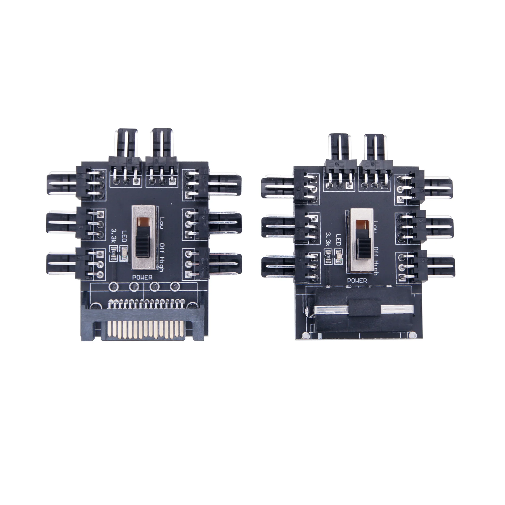

Разветвитель для вентиляторов 1-8, 3 контакта, 12 В, компьютерный кабель, Pwm 4-контактный кулер Molex, контроллер скорости охлаждения, адаптер для м...