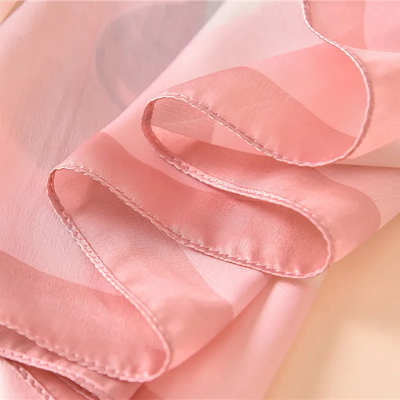 

Women Imitation Silk Scarf Lovely Print Shawls Office Lady Wraps Female Headscarf Beach Towel Beautiful Gift 90x180cm