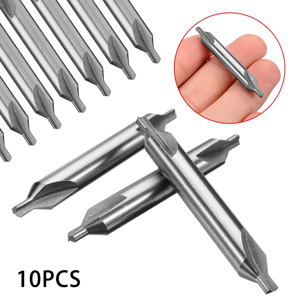 

10 Pcs Drill Bit Center Spotting Countersink 1.4 Inch Bits 1.5mm Silver