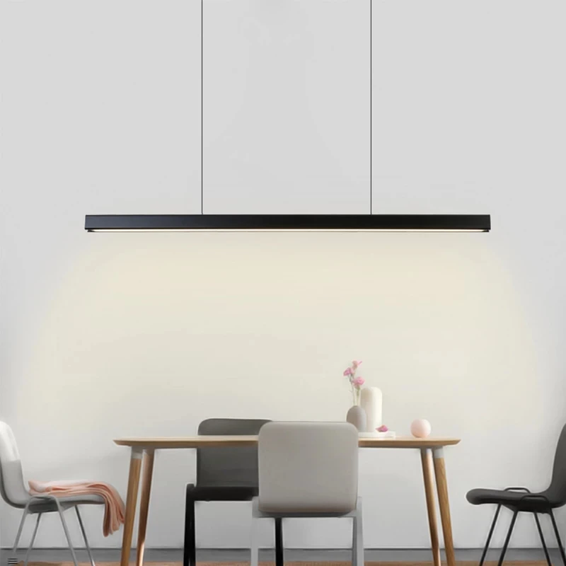 

Алюминиевая люстра, подвесные светильники, Современная длинная полосатая потолочная лампа для кухни, магазина, ресторана, бара, гостиной, лампа для столовой