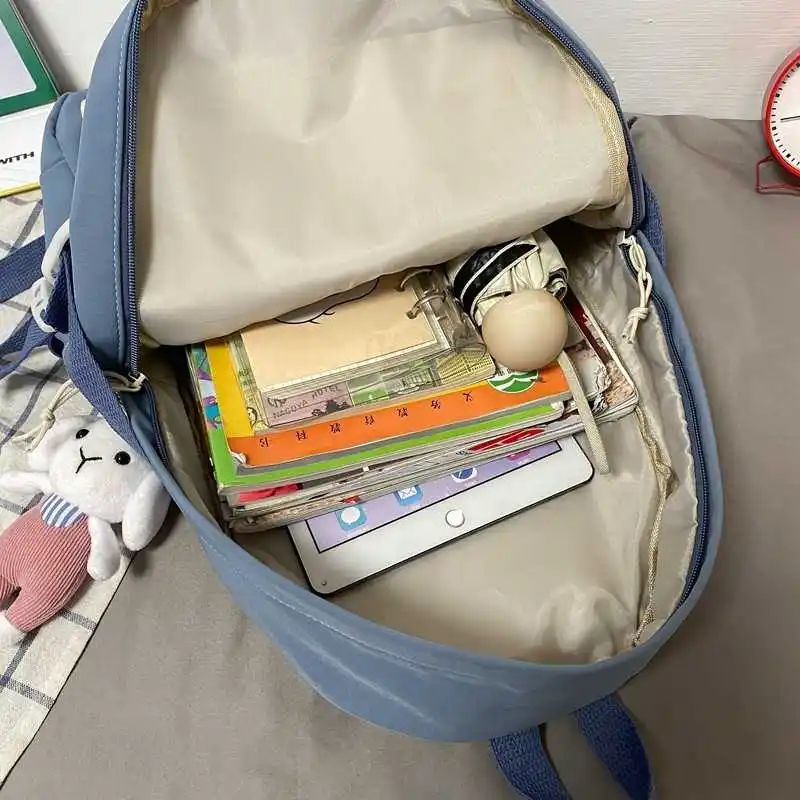 

2021 new Japanese backbags for fashionable women hit color rucksack with many pockets travel bag capacity