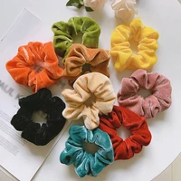 shiny velvet scrunchies candy color soft girls hair rope hair accessories rubber band elastic hair bands winter hair ties