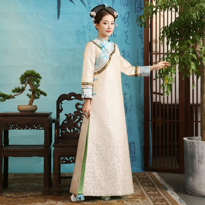 Movie TV costumes Manchu traditional costume cheongsam palace princess Queen cosplay Chinese qipao |