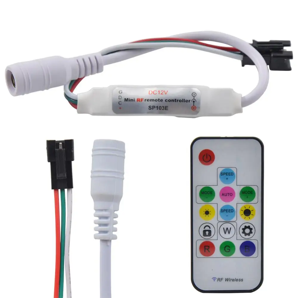 20PCS Wireless RF SP103E 14 keys Digital for WS2811 WS2812 WS2812B SK6812RGBW LED Controller 5V 12V 2048Pixels Pixel Strip | Лампы и
