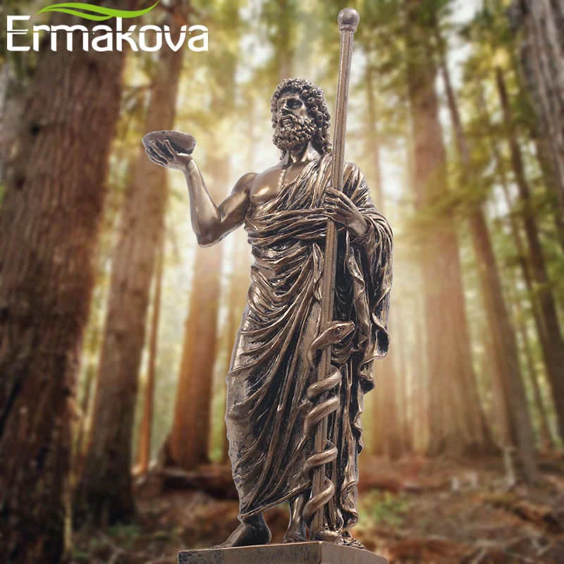 Скульптура греческого медицинского Бога ERMAKOVA бронзовая статуя Asclepius медицины