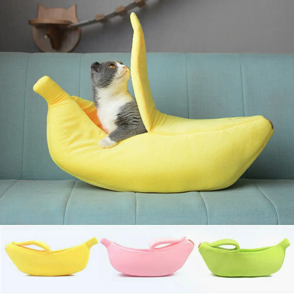 Милый спальный мешок для кошек банановая форма кошка собака щенок гнездо кровать