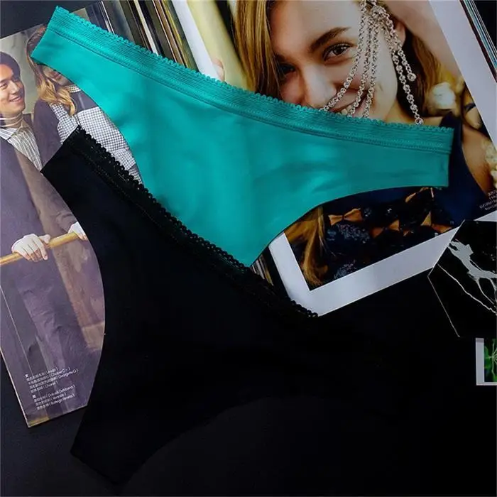 Женские стринги с низкой посадкой Однотонные трусы бесшовные нижнее белье |