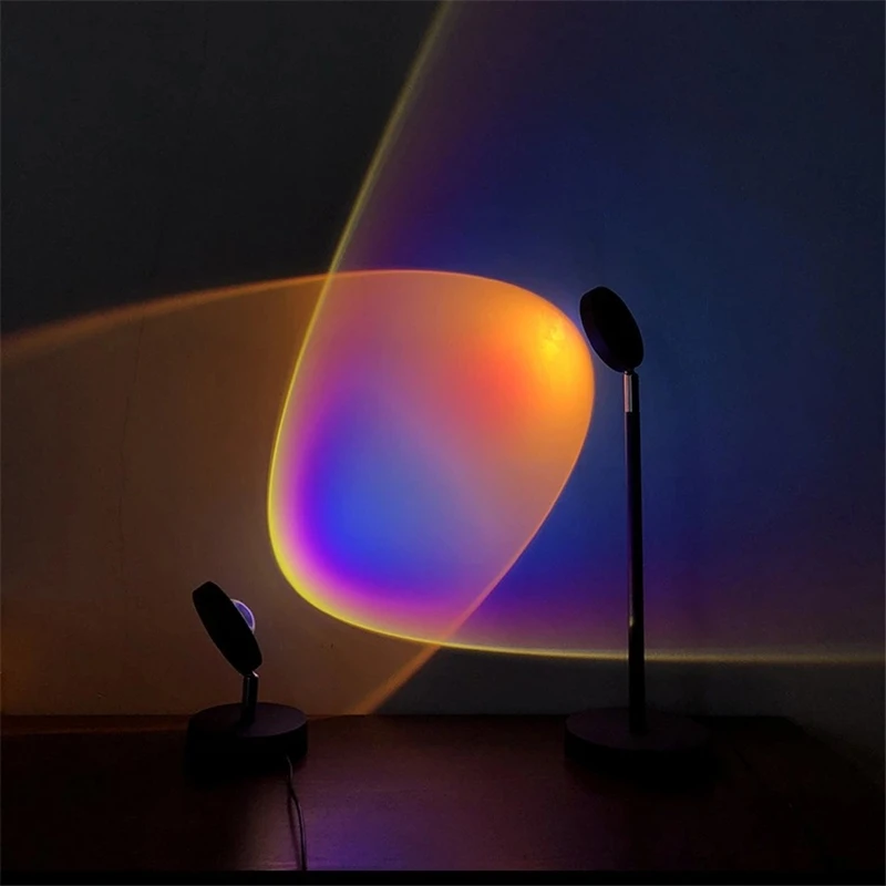 

Sunset Projection Led Light Rainbow Projector Lamp Atmosphere Led Night Light USB Button for Kids Bedroom Background Wall Decor