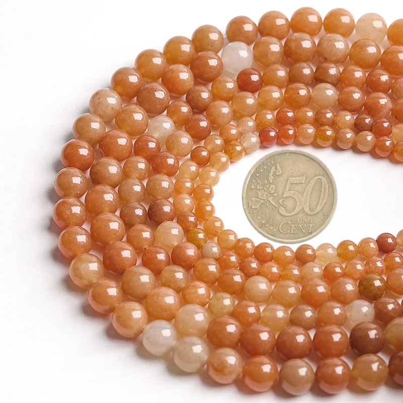 6/8/10 мм оранжевый Цвет натуральный камень кварцит кость круглые промежуточные