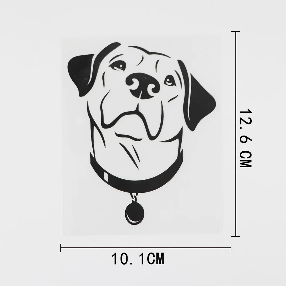 10.1CMX12.6CM Beauty Labrador Dog Head Pet Vinyl Car Sticker Black/Silver 8A-0602 | Stickers