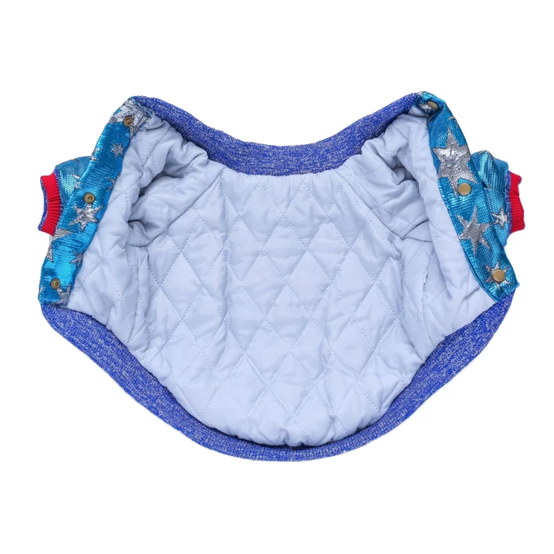 Куртка с вышивкой для собак пальто зимняя теплая одежда блестками Дизайнерская