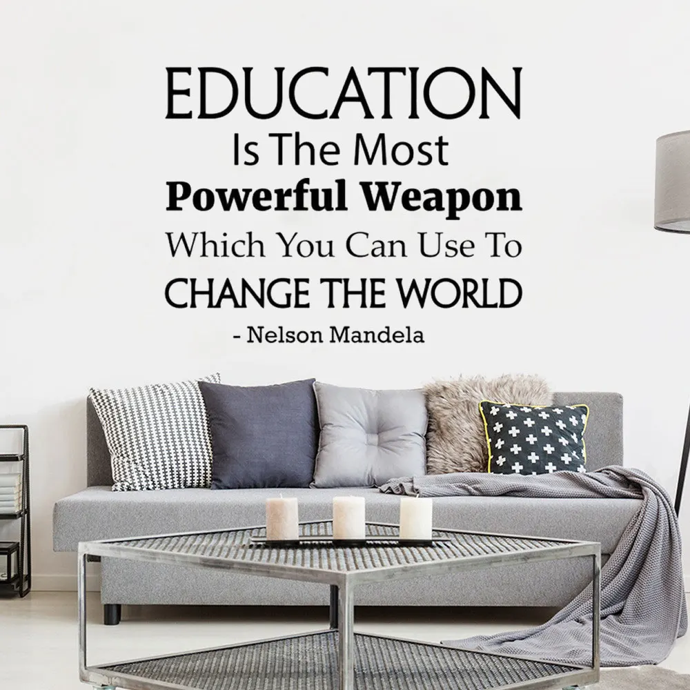 

Inspirational Wall Decal Quote Education Is The Most Powerful Weapon Removable Vinyl Wall Decals Classroom School Decor DW6390