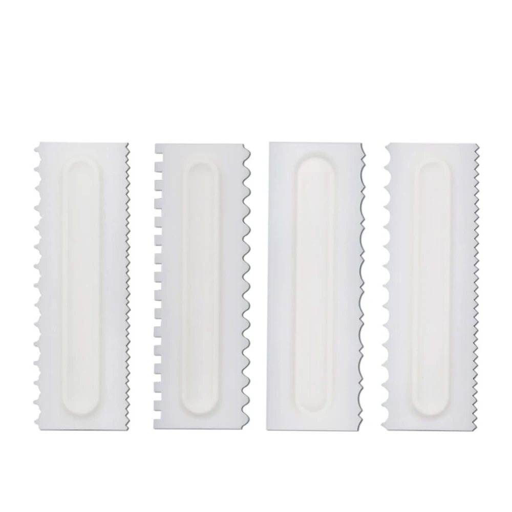 

4Pcs Cake Decorating Comb Icing Smoother Scraper Edge Frosting Tool Spatula Cake Scrapers Cake Edge Modification Shaving Cream 2