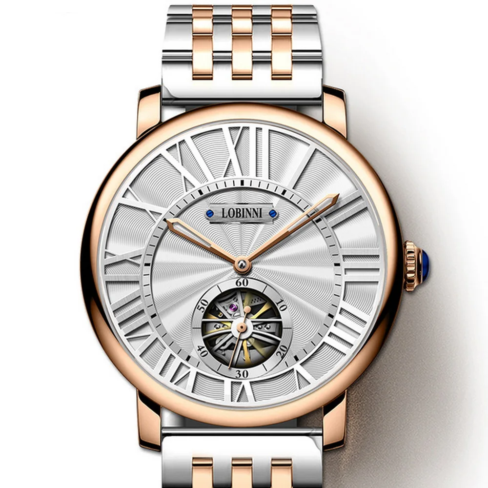 Часы наручные LOBINNI Мужские автоматические роскошные брендовые механические