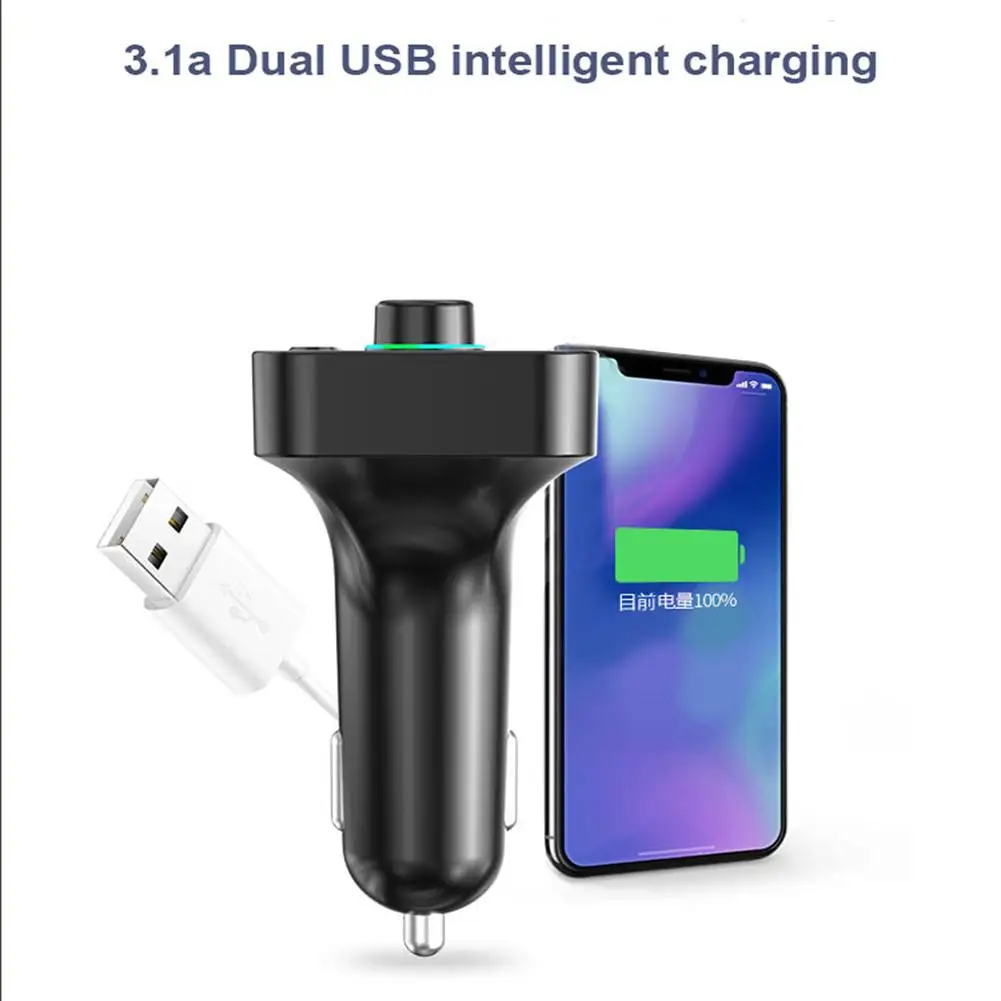 Car FM Transmitter 3.1A USB/PD Port Charger For Iphone Samsung Hands-free Bluetooth Kit 12V-24V Vehicle Mp3 Player | Автомобили и
