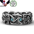 OMHXZJ, оптовая продажа, RR1233, Европейская мода, подарок на день рождения и свадьбу, Винтажное кольцо из стерлингового серебра 925 пробы с цирконием AAA