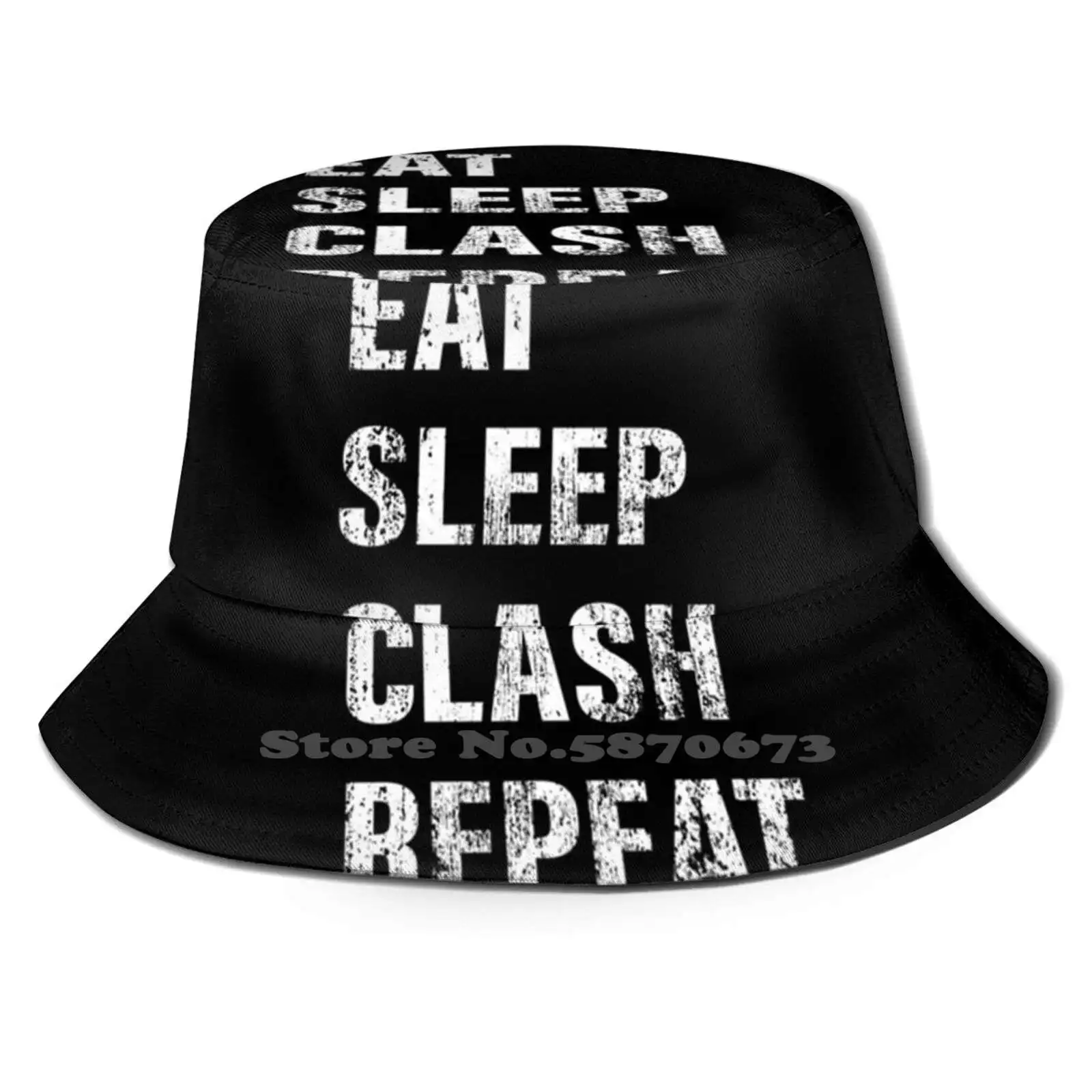 

Eat Sleep Clash Repeat Funny Gift Korean Caps Funny Beach Bucket Hats Eat Sleep Clash Repeat Funny Cheap Custom Printing Sleep